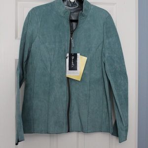 Denim&Co Reversible Suede Green Jacket NWT SZ L